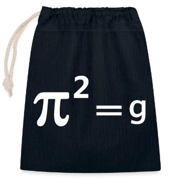 Lustiger Mathematik-Witz Wortspiel - Pi Witz pi Quadrat = g Mathematik - Verschließbarer Geschenkbeutel aus Baumwolle (25x30cm) - Navy - Vorne