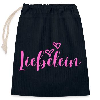 Liebelein - Wortschätze - vergessene Wörter - Verschließbarer Geschenkbeutel aus Baumwolle (25x30cm) - Navy - Vorne