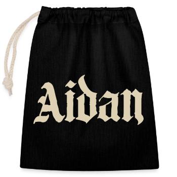 Aidan Gothic Name Design - Verschließbarer Geschenkbeutel aus Baumwolle (25x30cm) - Schwarz - Vorne