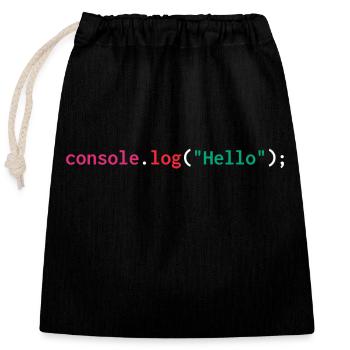 Developer javascript web humor funny - Closable cotton gift bag (25x30cm) - black - Front