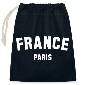 FRANCE PARIS Frankreich - Closable cotton gift bag (25x30cm) - navy - Front