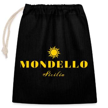 Sunburst Mondello Sicilia Design - Closable cotton gift bag (25x30cm) - black - Front