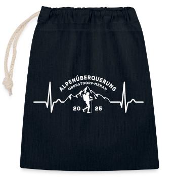 Alpenüberquerung 2025, Oberstdorf Meran, Wandern - Verschließbarer Geschenkbeutel aus Baumwolle (25x30cm) - Navy - Vorne