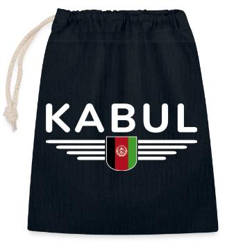 Kabul Design – Herz Afghanistans - Verschließbarer Geschenkbeutel aus Baumwolle (25x30cm) - Navy - Vorne