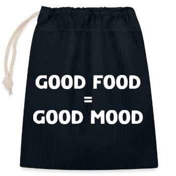 Gutes Essen Lustiges Zitat - Verschließbarer Geschenkbeutel aus Baumwolle (25x30cm) - Navy - Vorne