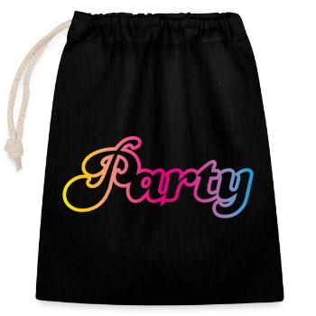 Party Schnörkel feiern bunt Regenbogen Kontur Fun - Verschließbarer Geschenkbeutel aus Baumwolle (25x30cm) - Schwarz - Vorne