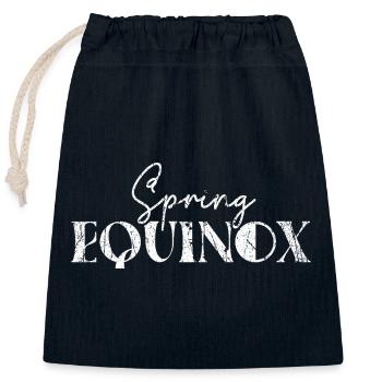 Frühlings-Tagundnachtgleiche März Tagundnachtgleiche Frohe Ostern Ostara - Verschließbarer Geschenkbeutel aus Baumwolle (25x30cm) - Navy - Vorne