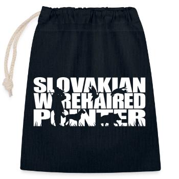 SLOVAKIAN WIREHAIRED POINTER Hunting Dogs Wilsigns - Closable cotton gift bag (25x30cm) - navy - Front
