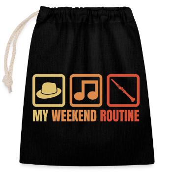 Clarinetists Weekend - Closable cotton gift bag (25x30cm) - black - Front