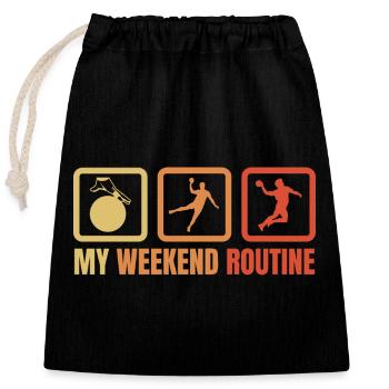 Handball Weekend - Closable cotton gift bag (25x30cm) - black - Front