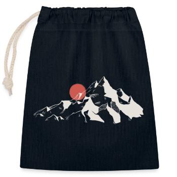 Sunrise Mountain Silhouette - Closable cotton gift bag (25x30cm) - navy - Front