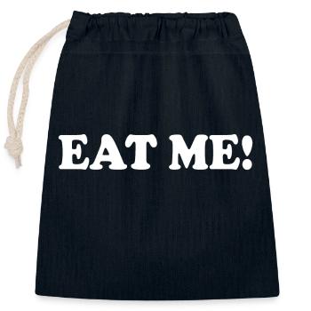 Eat me - Verschließbarer Geschenkbeutel aus Baumwolle (25x30cm) - Navy - Vorne