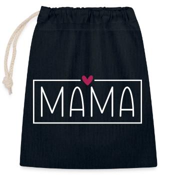 Mama - Verschließbarer Geschenkbeutel aus Baumwolle (25x30cm) - Navy - Vorne