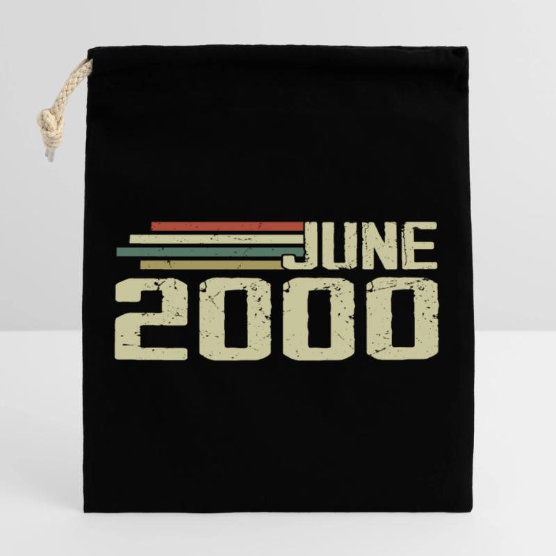 Juni 2000 Jahrestag Juni 2000 Juni 2000 Geburtstag Verschließbarer Geschenkbeutel aus Baumwolle (25x30cm)