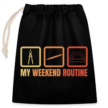 Architecture Weekend - Closable cotton gift bag (25x30cm) - black - Front