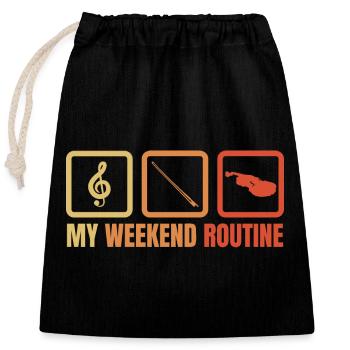 Violinist Weekend - Closable cotton gift bag (25x30cm) - black - Front