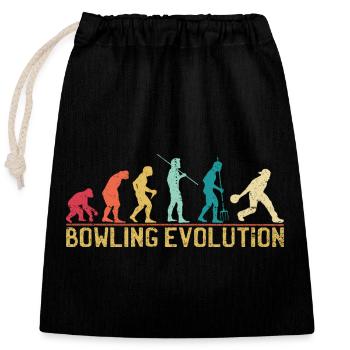 Affiche de voyage Bowlers Evolution - Sac cadeau en coton avec cordon (25 x 30 cm) - noir - Devant