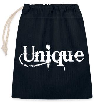 unique unique unique self-worth unique - Closable cotton gift bag (25x30cm) - navy - Front