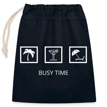 Geschäftige Zeit - Feiertage - Verschließbarer Geschenkbeutel aus Baumwolle (25x30cm) - Navy - Vorne