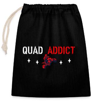 Quad addict - Sac cadeau en coton avec cordon (25 x 30 cm) - noir - Devant