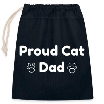 Proud cat Dad, Tier tatzen, outlines - Verschließbarer Geschenkbeutel aus Baumwolle (25x30cm) - Navy - Vorne