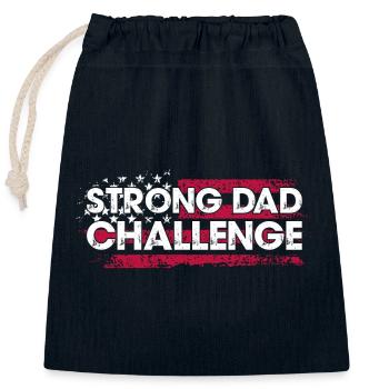 Strong Dad Challenge - Closable cotton gift bag (25x30cm) - navy - Front