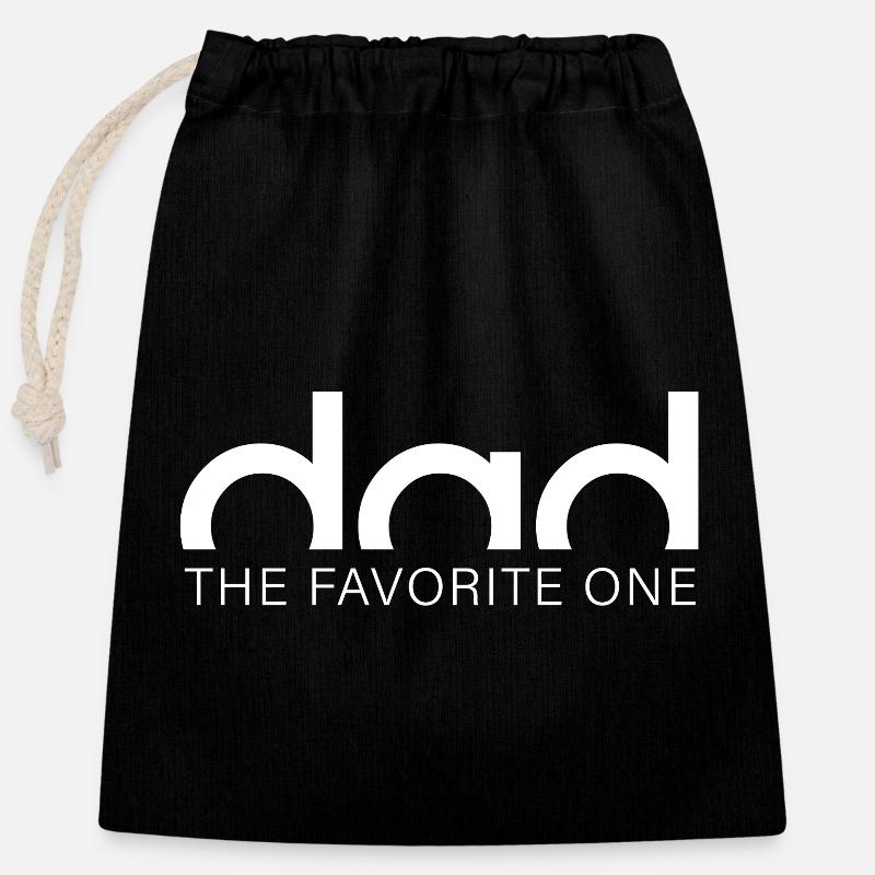 dad – the favorite one. - Closable cotton gift bag (25x30cm) - black