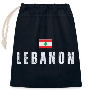 Stolzer Libanese, Flagge des Libanon - Verschließbarer Geschenkbeutel aus Baumwolle (25x30cm) - Navy - Vorne