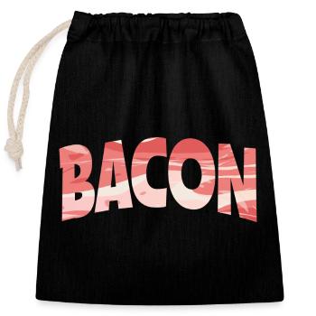 Rückwärtsgedrehte Bacon-Illustration - Verschließbarer Geschenkbeutel aus Baumwolle (25x30cm) - Schwarz - Vorne