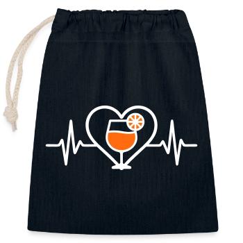 Spritz Heart Cocktail Aperitif - Closable cotton gift bag (25x30cm) - navy - Front