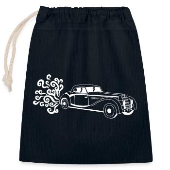 Weißer Oldtimer - Verschließbarer Geschenkbeutel aus Baumwolle (25x30cm) - Navy - Vorne