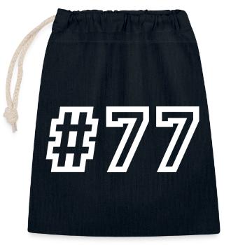 1977 Hashtag 77 - Verschließbarer Geschenkbeutel aus Baumwolle (25x30cm) - Navy - Vorne