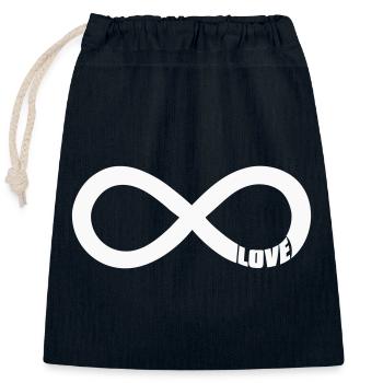 Infinity Love Symbol – Weiß - Verschließbarer Geschenkbeutel aus Baumwolle (25x30cm) - Navy - Vorne