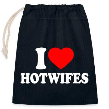 I love hotwifes - Verschließbarer Geschenkbeutel aus Baumwolle (25x30cm) - Navy - Vorne