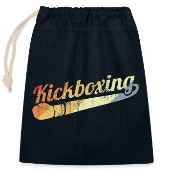 Vintage Kickboxing - Sac cadeau en coton avec cordon (25 x 30 cm) - bleu marine - Devant
