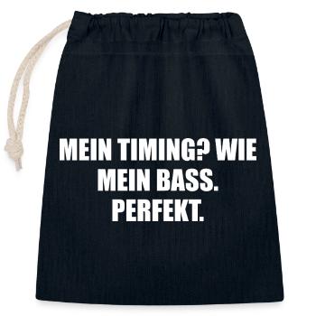 My Timing My Bass Perfect - Closable cotton gift bag (25x30cm) - navy - Front