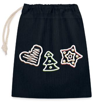 Gingerbread - Closable cotton gift bag (25x30cm) - navy - Front