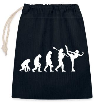 Entwicklung des Mannes, Eiskunstlauf-Mädchen, Eislauf-Mädchen - Verschließbarer Geschenkbeutel aus Baumwolle (25x30cm) - Navy - Vorne