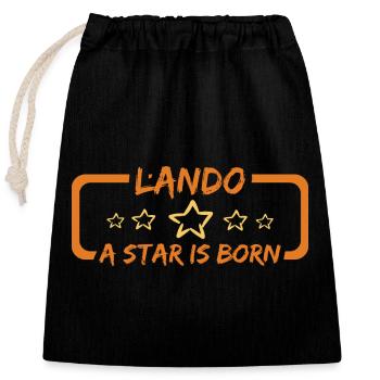 Lando as Lando - Closable cotton gift bag (25x30cm) - black - Front