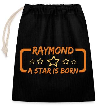 Don Raymond - Sac cadeau en coton avec cordon (25 x 30 cm) - noir - Devant