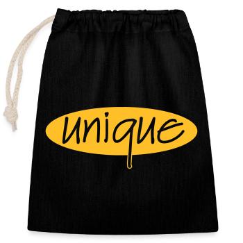 Unique - Closable cotton gift bag (25x30cm) - black - Front