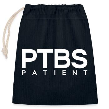 PTSD Patient Post-Traumatic Stress Disorder - Closable cotton gift bag (25x30cm) - navy - Front