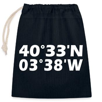 San Sebastián de los Reyes coordinates - Closable cotton gift bag (25x30cm) - navy - Front