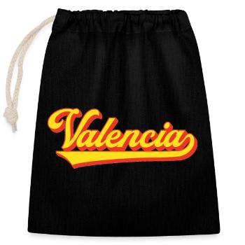 Valencia Script Logo - Closable cotton gift bag (25x30cm) - black - Front