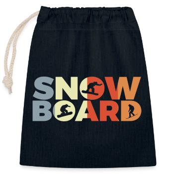 Snowboard lovers - Closable cotton gift bag (25x30cm) - navy - Front