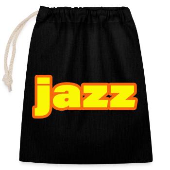 JAZZ - Verschließbarer Geschenkbeutel aus Baumwolle (25x30cm) - Schwarz - Vorne