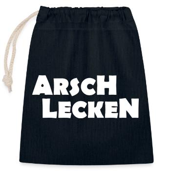 Ass licking - Closable cotton gift bag (25x30cm) - navy - Front
