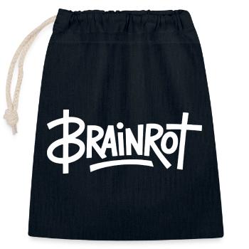 Brainrot - Mèmes Drôles de la Gen Alpha - Sac cadeau en coton avec cordon (25 x 30 cm) - bleu marine - Devant