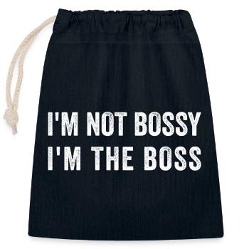 I'M NOT BOSSY I'M THE BOS-S - Closable cotton gift bag (25x30cm) - navy - Front