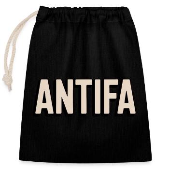 Antifa - Antifascist Merch - Closable cotton gift bag (25x30cm) - black - Front